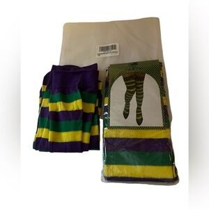 NWT Felizhouse Mardi Graus 2 Pc BundleOver Knee Striped Stockings